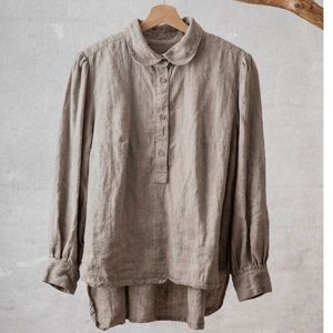 KnockKnockLinen shirt in light brown
